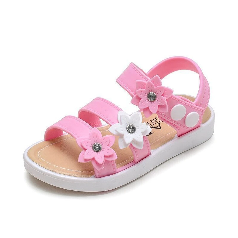 Baby Girls Sandals Gladiator Children Shoes Kids Flats Summer Floral Sandals Soft Princess Beach Cute High Quality