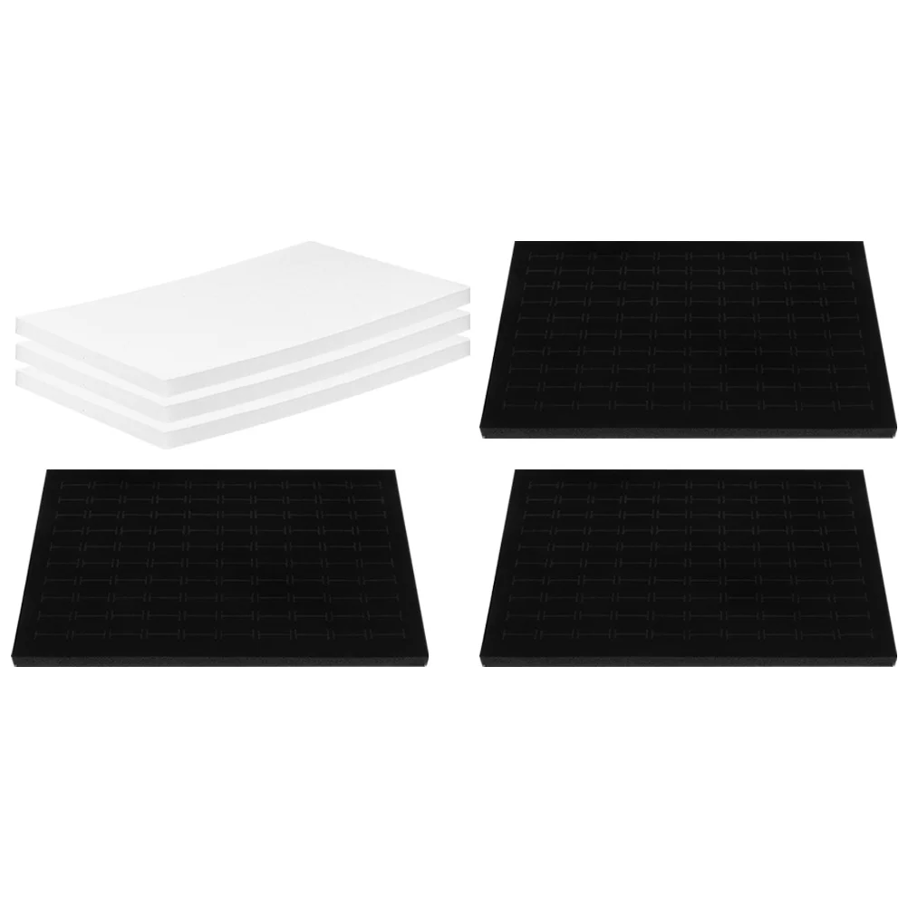 

6 Pcs Jewelry Box Pad Supplies Case Insert Sponge Velvet Trays Earring Earstud Necklace Display Stand Mat