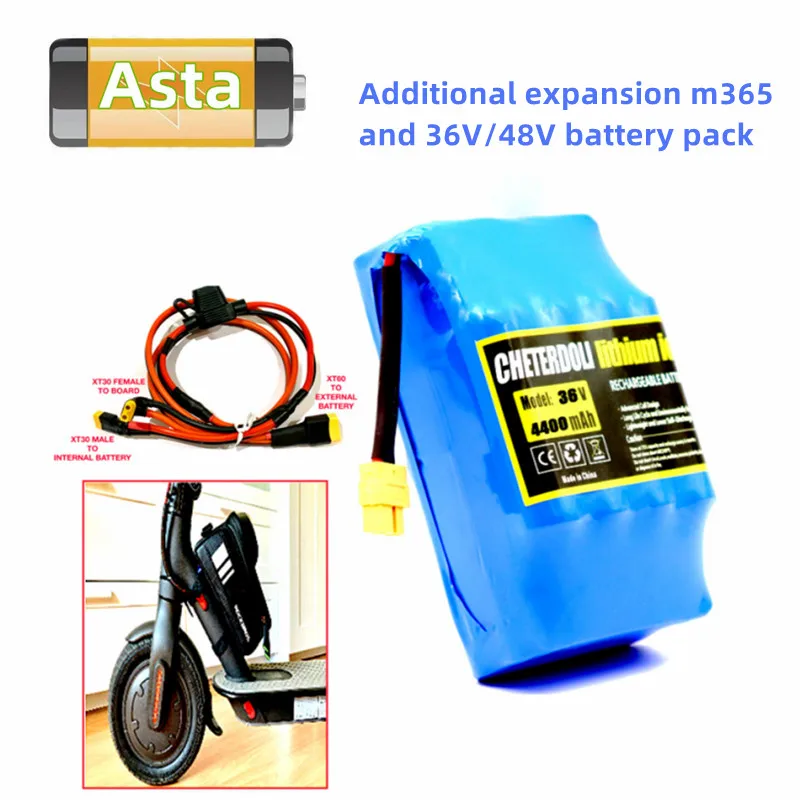 

Aleaivy Extra Expansion m365 and Pro Battery Pack 36V 4.4Ah 18650 Rechargeable Lithium ion Battery With Cable Kit for Scooter