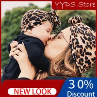 parent child leopard print hat newborn baby hat head male and female baby hat indian hat cotton hat beanie hat bow hat