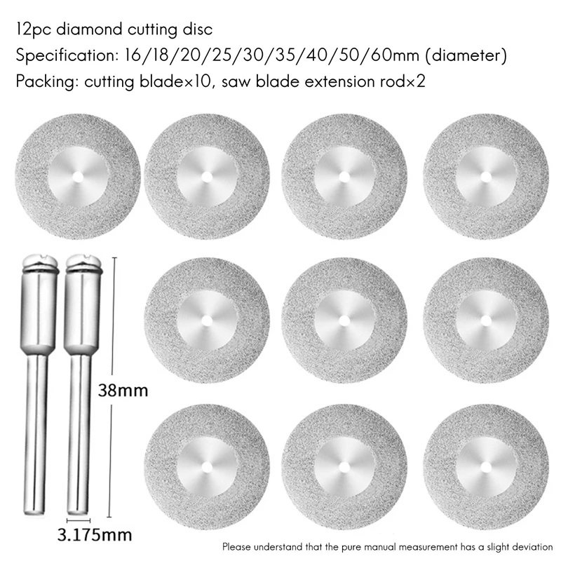 

12PCS 30MM Electroplated Diamond Cutting Blade Emery Jade Electric Grinder Saw Blade
