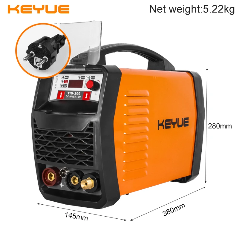 Ключевой домашний холодный сварочный аппарат TIG 220V с инвертором холодной сварки DC цифровым дисплеем IGBT аргоновой дугой сварщика включен.