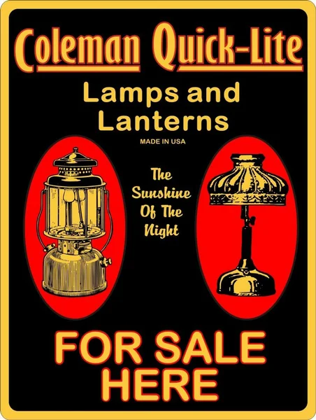 

COLEMAN Reproduction Lamps & Lantern Quick-Lite Advertising Metal Sign