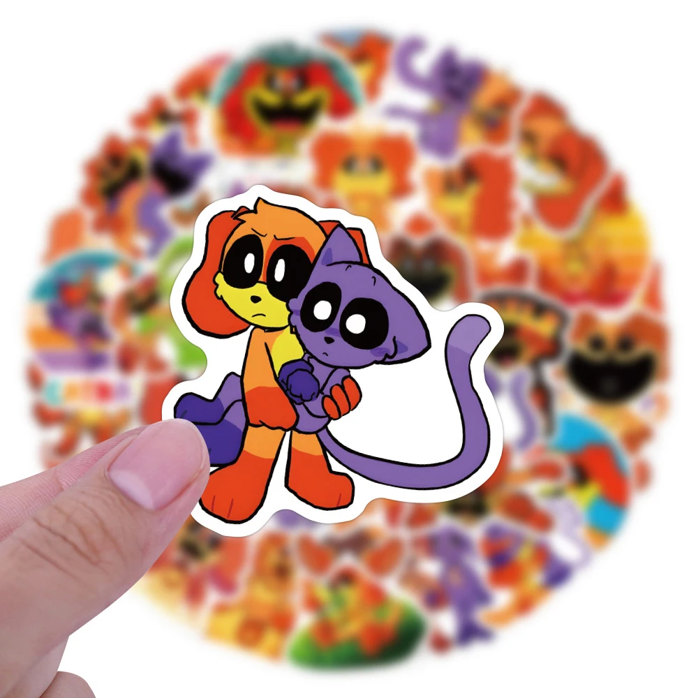 10/30/55 шт. Игра ужасов Улыбающиеся твари ДЕНЬ СОБАКИ Наклейки Забавный Мультфильм