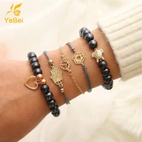 5pcs bead bracelets for women 2022 summer therapeutic magnetic bracelet natural stone jewelry sets sales with free shipping