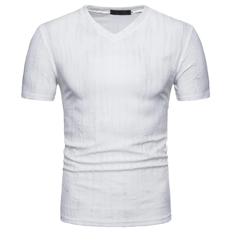 

2022 Summer New Men's Large Size Hole Short Sleeve T-shirt 95% Polyester