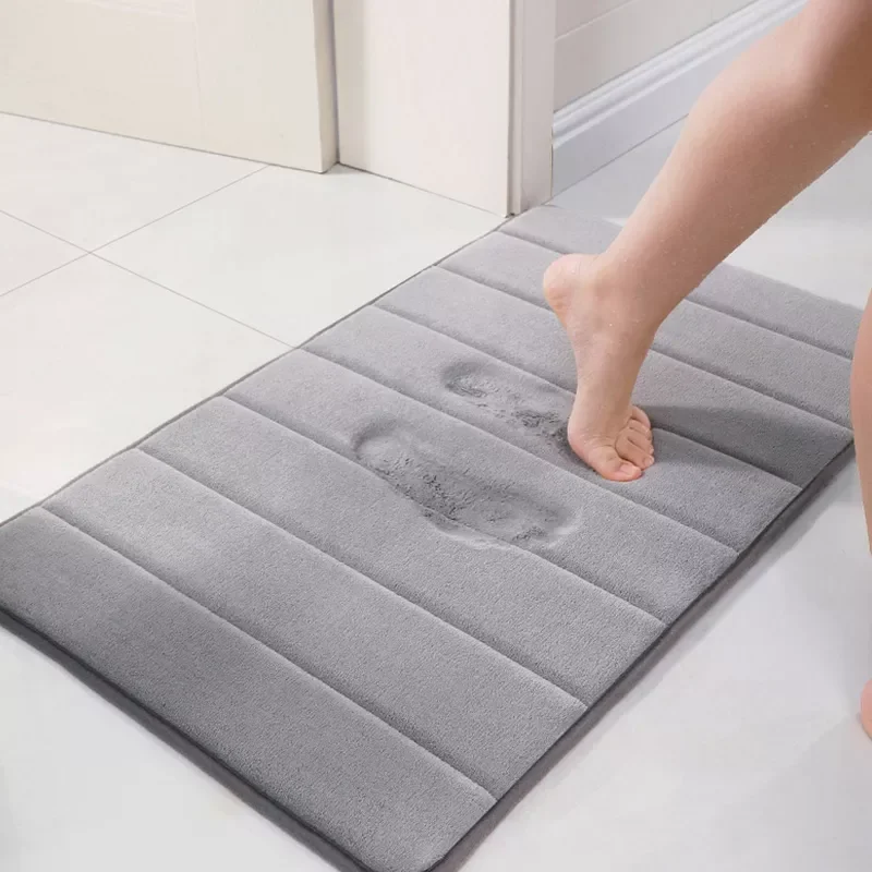 

40x60cm Bath Mat Shower Mat Memory Foam Super Absorbent Coral Fleece Bathroom Carpet Toilet Floor Mat Non-slip Home Decor