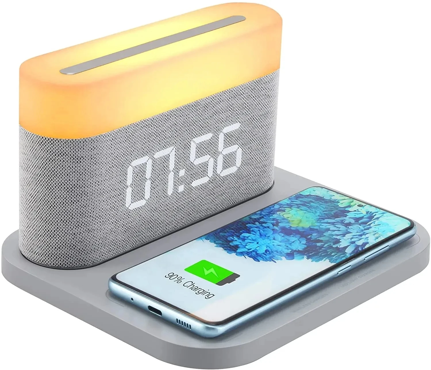 

15W Fast Wireless Charging Touch Digital Alarm Clock Night Light Bedside Reading Lamp Adjustable Brightness Snooze USB Charger