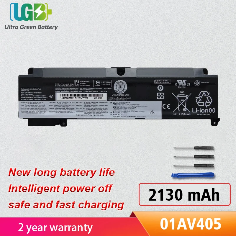 

UGB New 01AV405 01AV406 01AV407 01AV408 01AV462 Battery For Lenovo ThinkPad T460s T470s SB10J79004 SB10F46463 00HW024