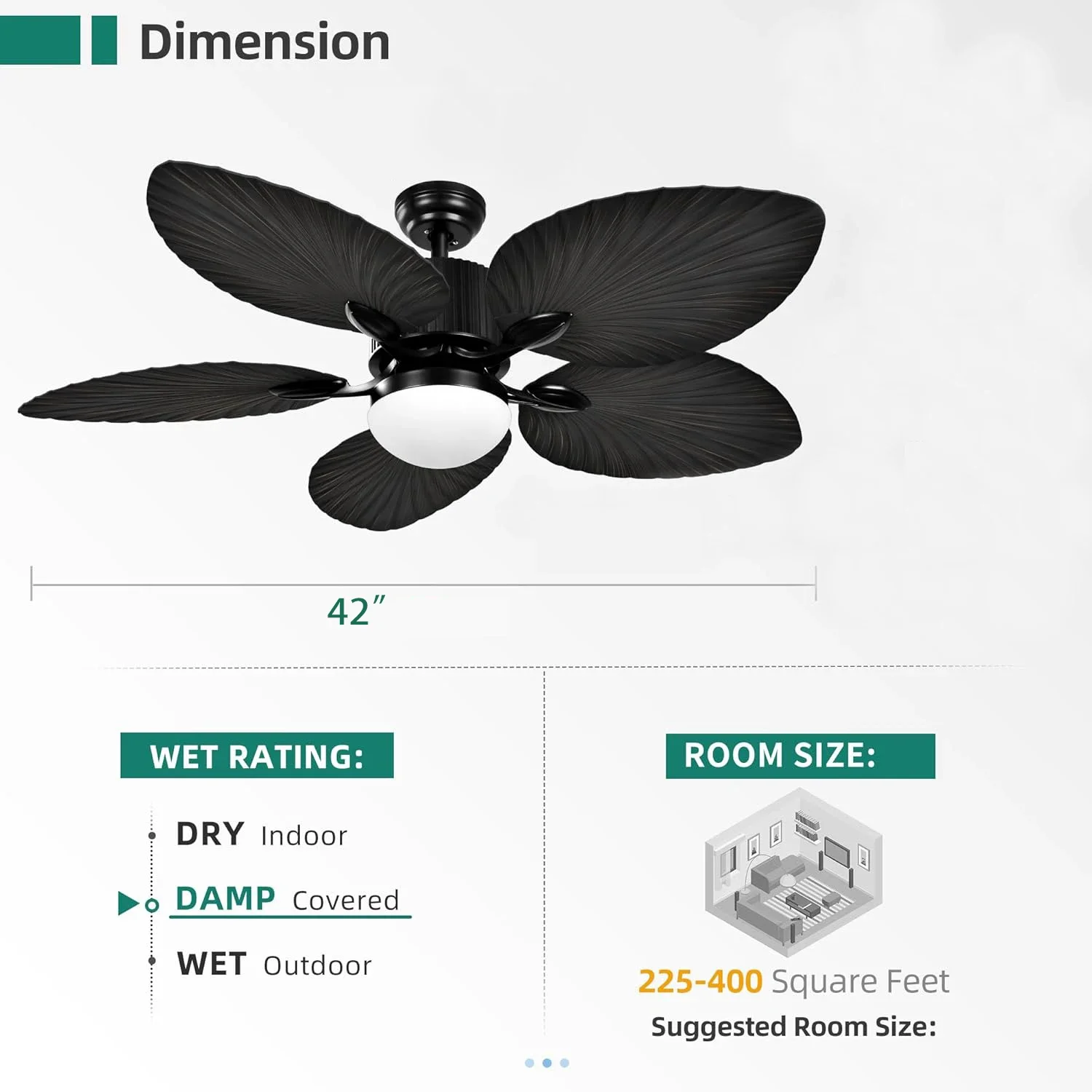 

Потолочный вентилятор Artpad коричневый 5 лопастей
