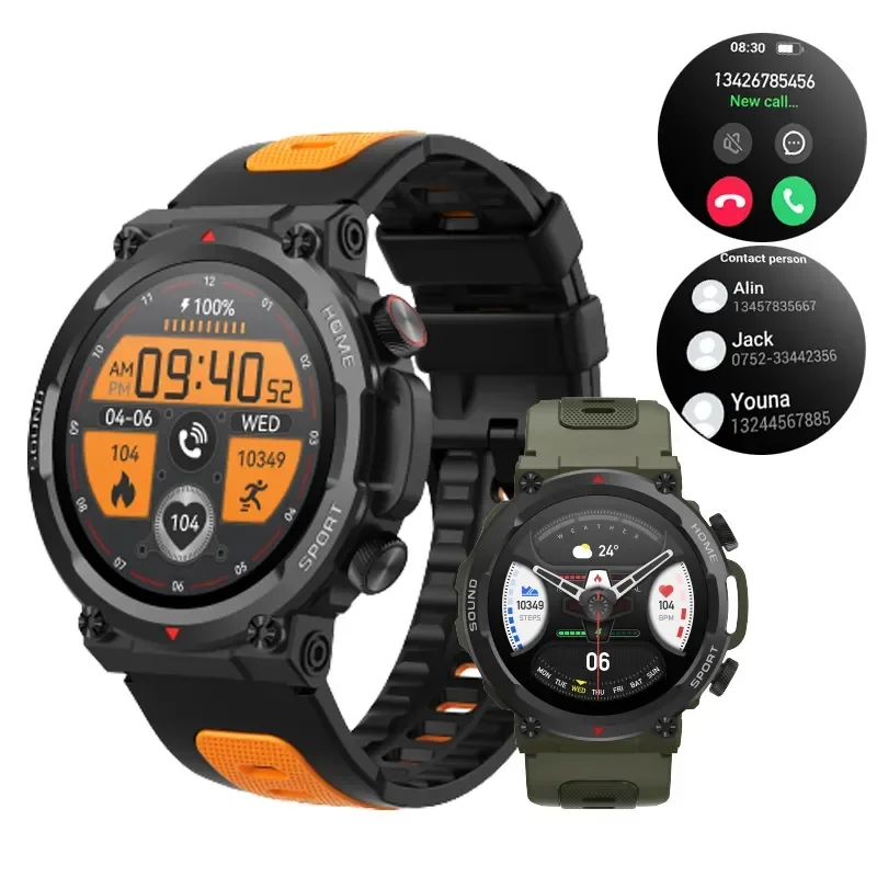 

Smart Watch for Man Waterproof Fitness Tracker Bluetooth Call Smartwatch Calculator Heart Rate 24h Health Monitor Watch 2023 New