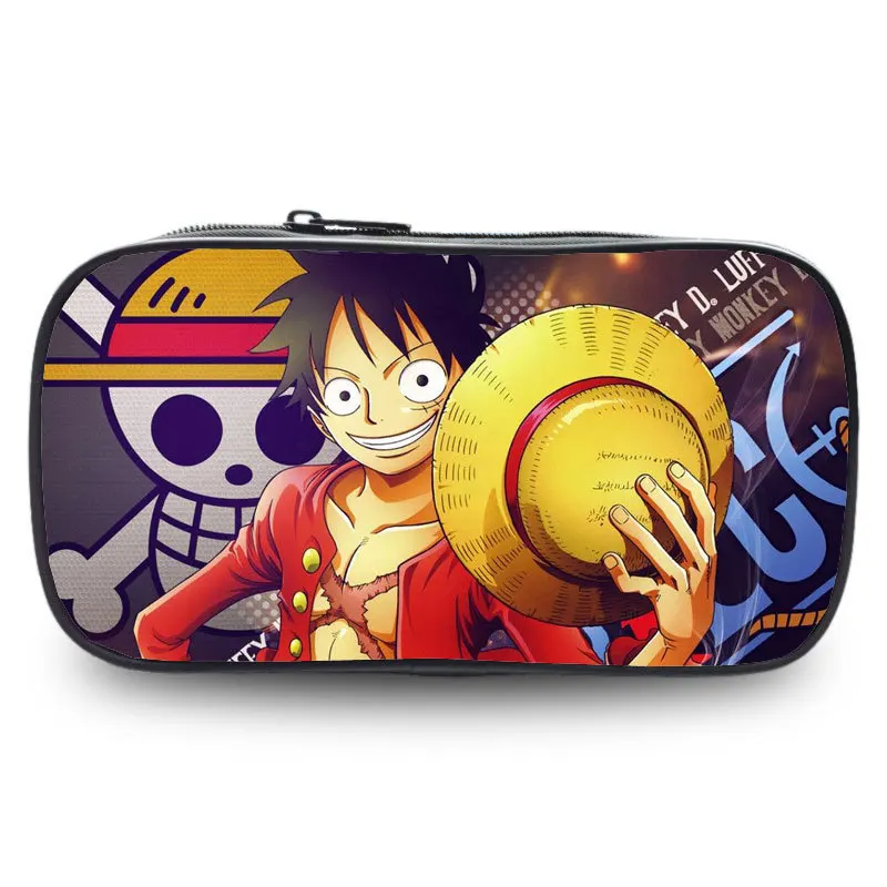 

New One Piece Luffy Pencil Case Male Student Cartoon Children's Stationery Box Large Capacity Stationery Bag Children's Gifts