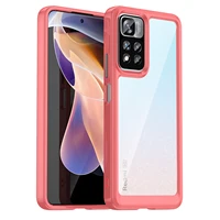 shockproof case for xiaomi redmi note 11 pro plus 5g 2022 soft frame key acrylic back cover for redmi note 11s 11e cases