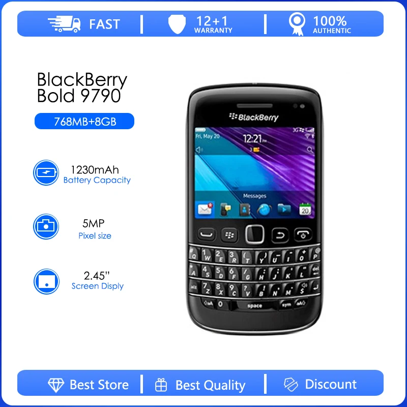 Blackberry 9790 Восстановленный-оригинальная QWERTY клавиатура 5MP камера 768MB RAM 8GB ROM 3G WCDMA WIFI