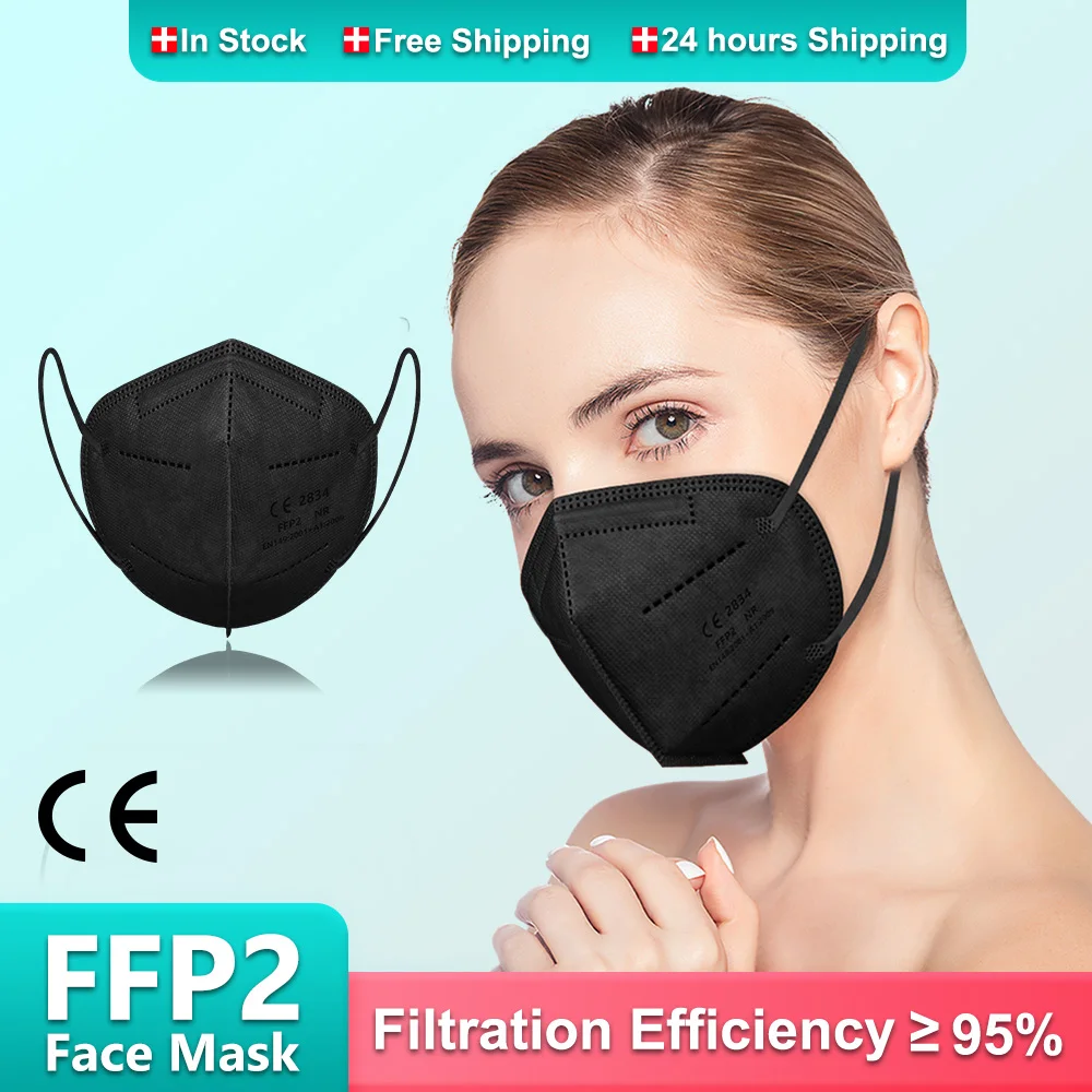 CE 2834 FFP2 маски FPP2 маска Mascarilla KN95 черная ffp2mask сертифицированная 5-слойная FFPP2 FFP 2