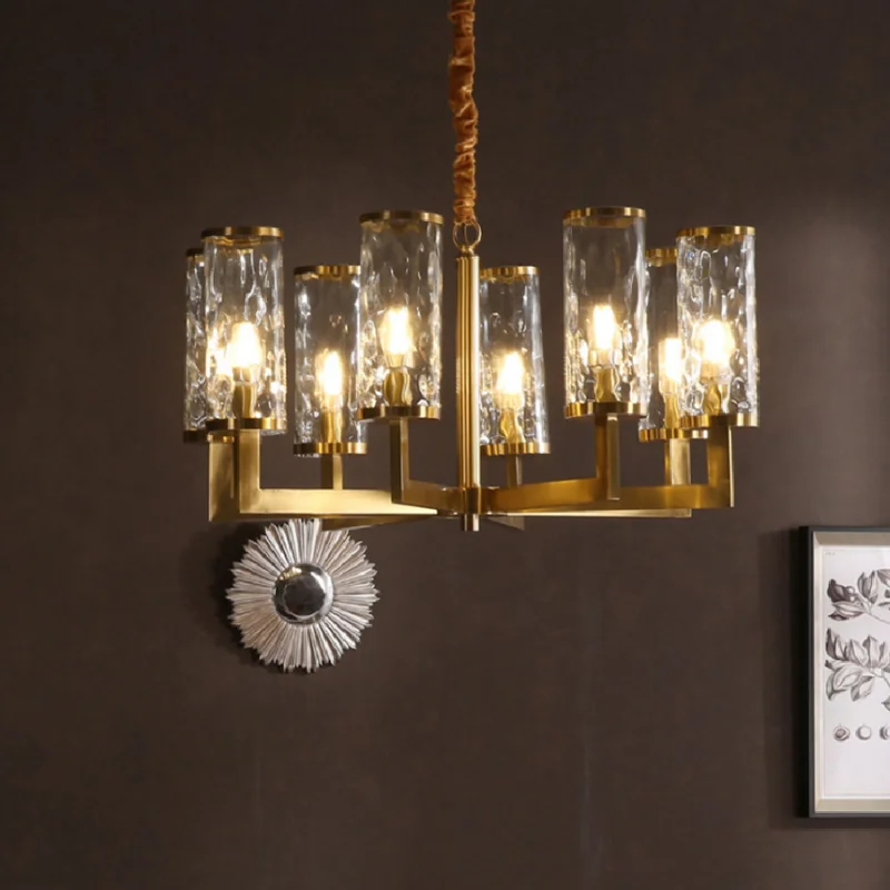 

Chandeliers Light Pendant s Luxury Copper Led Glass Shades Pendant Lamp Living Room Hang Lamp Fixtures Lighting 2023 New