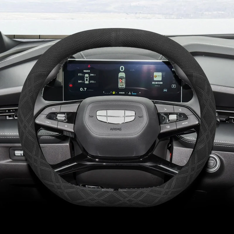 

Двойной замшевый чехол на руль автомобиля типа D, украшение для руля Geely Preface L BoYue L COOL Galaxy L7 L6 2023 2024