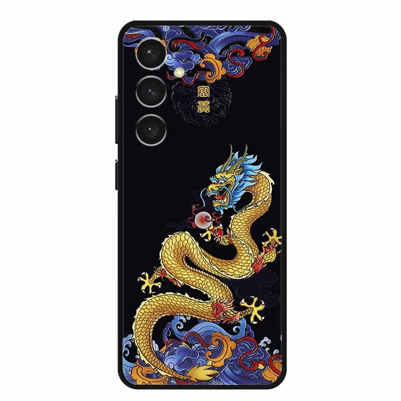 Чехол для Samsung Galaxy M14 4G 3D рельефный тисненый ударопрочный черный силиконовый