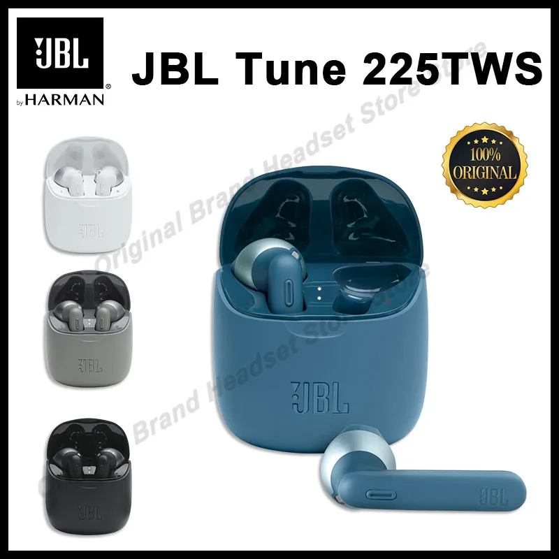 

Original JBL TUNE 225TWS True Wireless Bluetooth Headphones Stereo Earbuds Bass Sound Earphones Headset JBL T225TWS with Mic