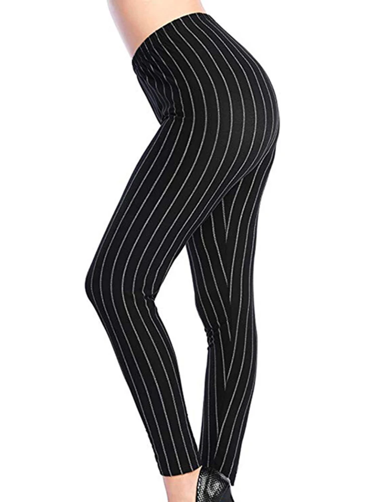 

Женские леггинсы для фитнеса YSDNCHI, черные пикантные штаны в полоску с эластичным завышенным поясом для спортзала
