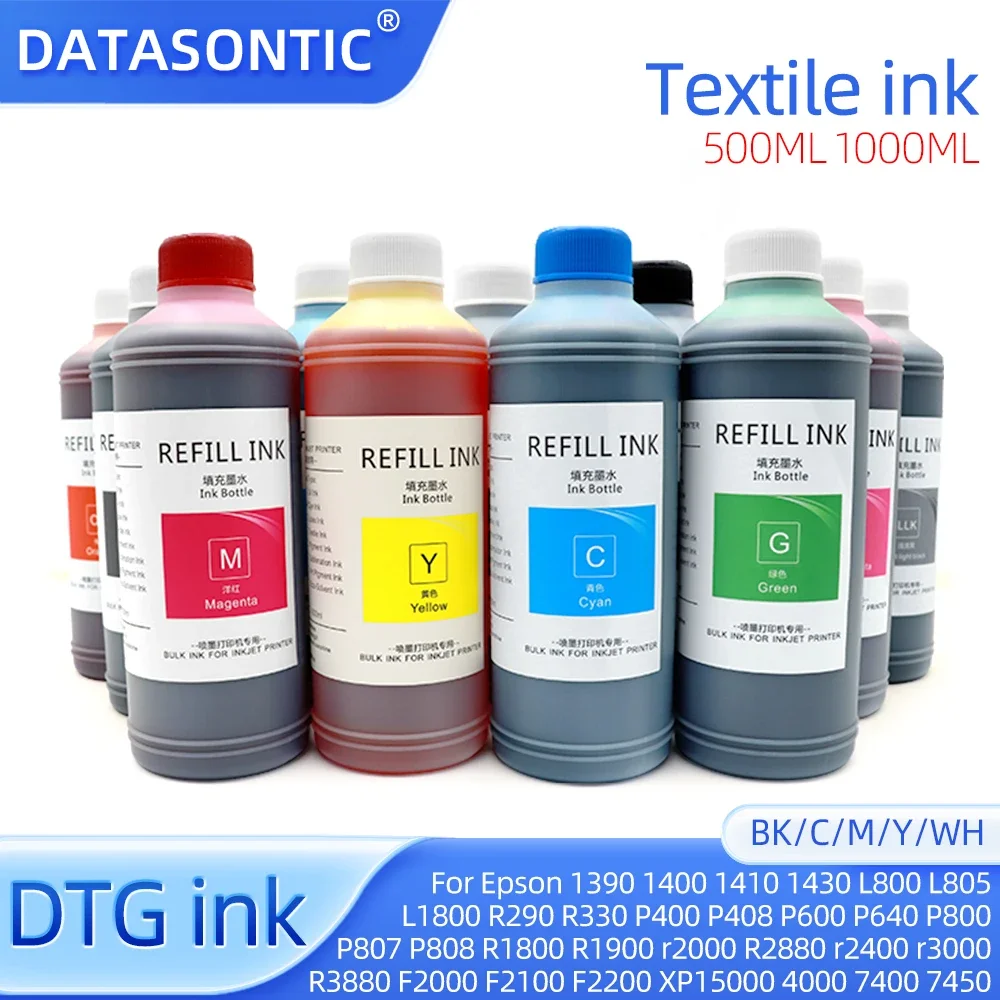 

1000 мл чернила DTG чернила для одежды Epson XP15000 R2400 R3000 R3880 R1800 R1900 R2000 R2880 P800 P807 P808 P640, цветные текстильные чернила