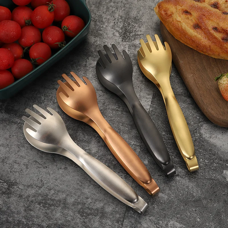 

1pcs Stainless Steel Food Clip Drain Oil Shovel Self-service Pliers Non-stick Food Tongs Cuisine Utensils Kitchen Cooking Tools