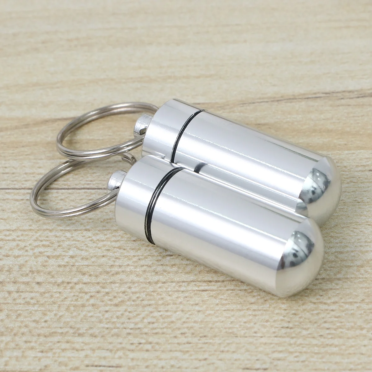 

2 Pcs Travel Keychain Aluminum Alloy Box Medication Box Container Travel Keychain Keys Portable Container Seal