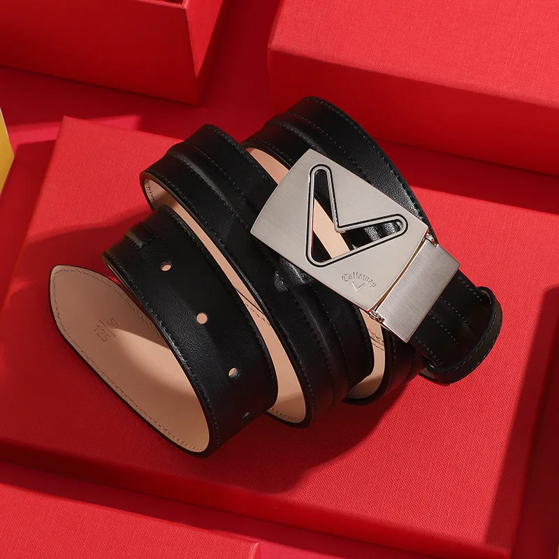 

Оригинальный высококачественный спортивный ремень для гольфа с автоматической пряжкой из натуральной кожи водонепроницаемый удобный дел...