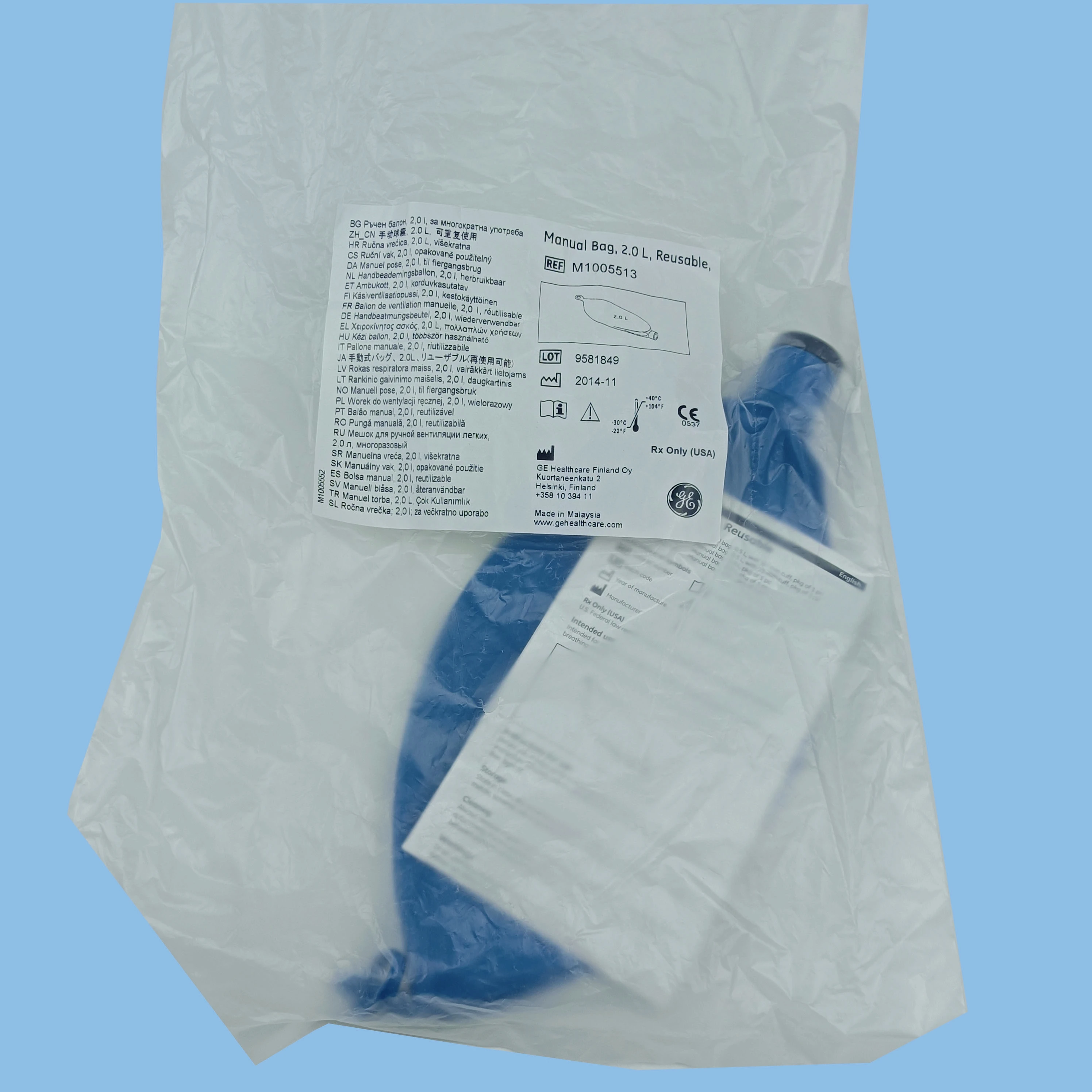 

Aestiva 7900 Centiva ge 7800 Ventilator 2L Blue Leather Bag Original M1005513