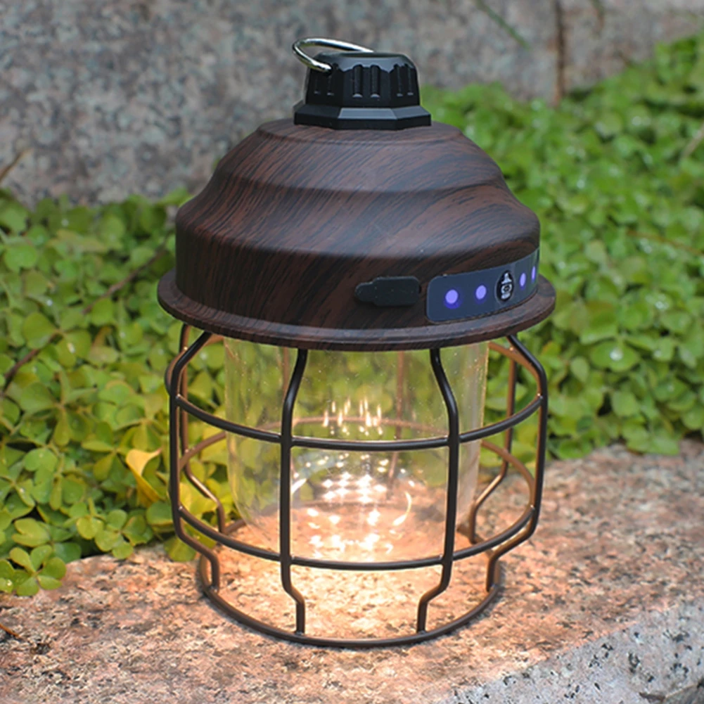 

Camping Lantern Unique Retro Appearance Traveling Hiking Night Lights Electronic Lamps With D Ring Tools