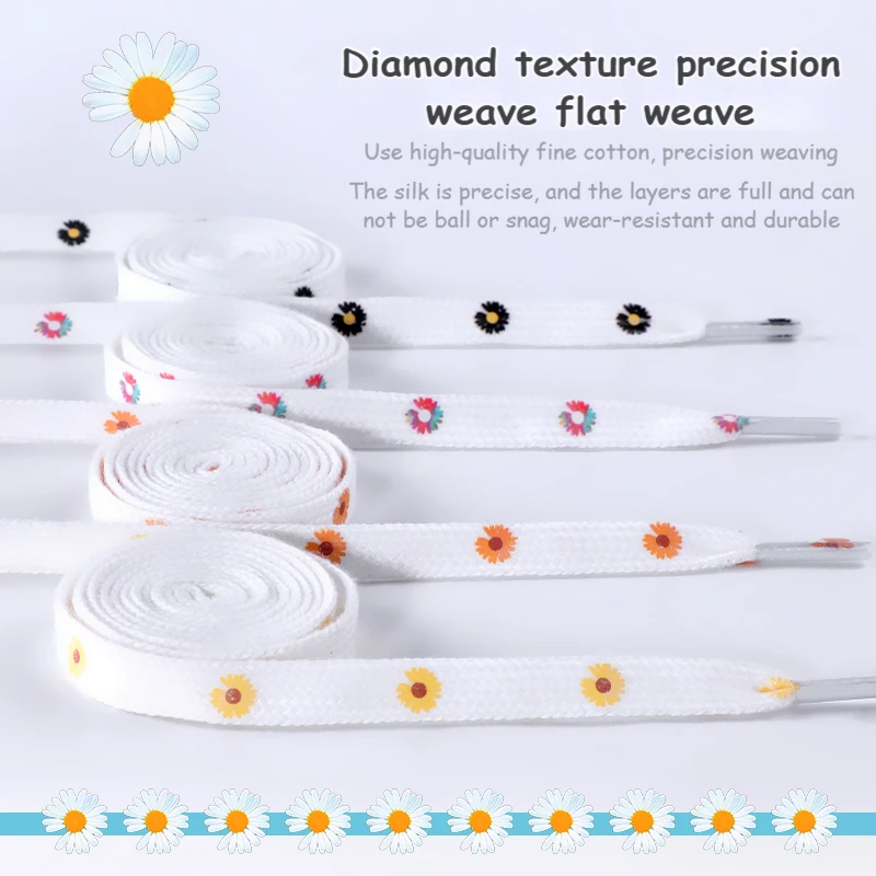 

Шнурки с маленькими маргаритками и мультяшным принтом, модные женские и мужские шнурки для обуви, высокие холщовые шнурки для кроссовок, спортивные шнурки AF1