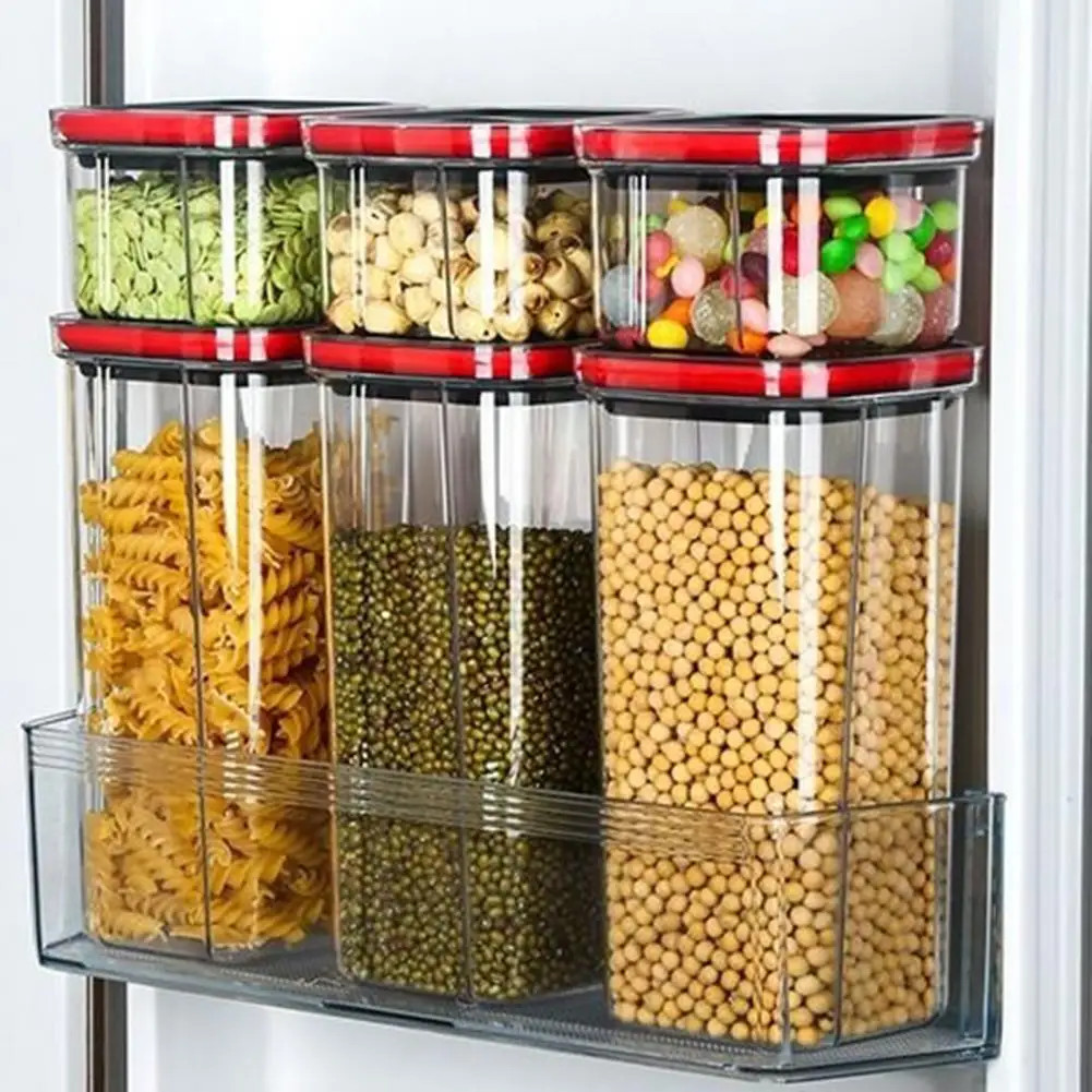 

Creative Food Storage Box Food Grade Transparent Fresh-keeping Clear Storage Jar 3 Capacities Storage Jar for Dormitory