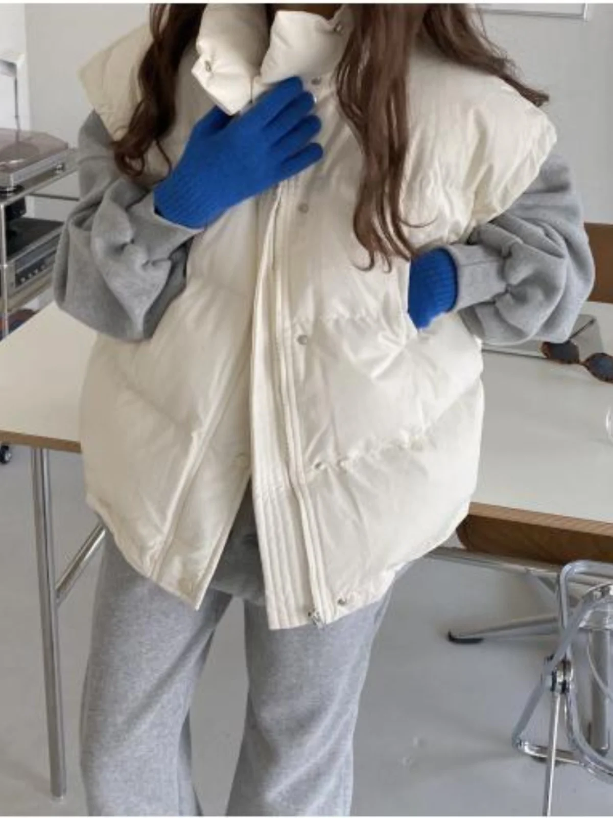 O'moey Южная Корея Dongdaemun 2024 новинка зимы пуховый жилет с хлопковой подкладкой