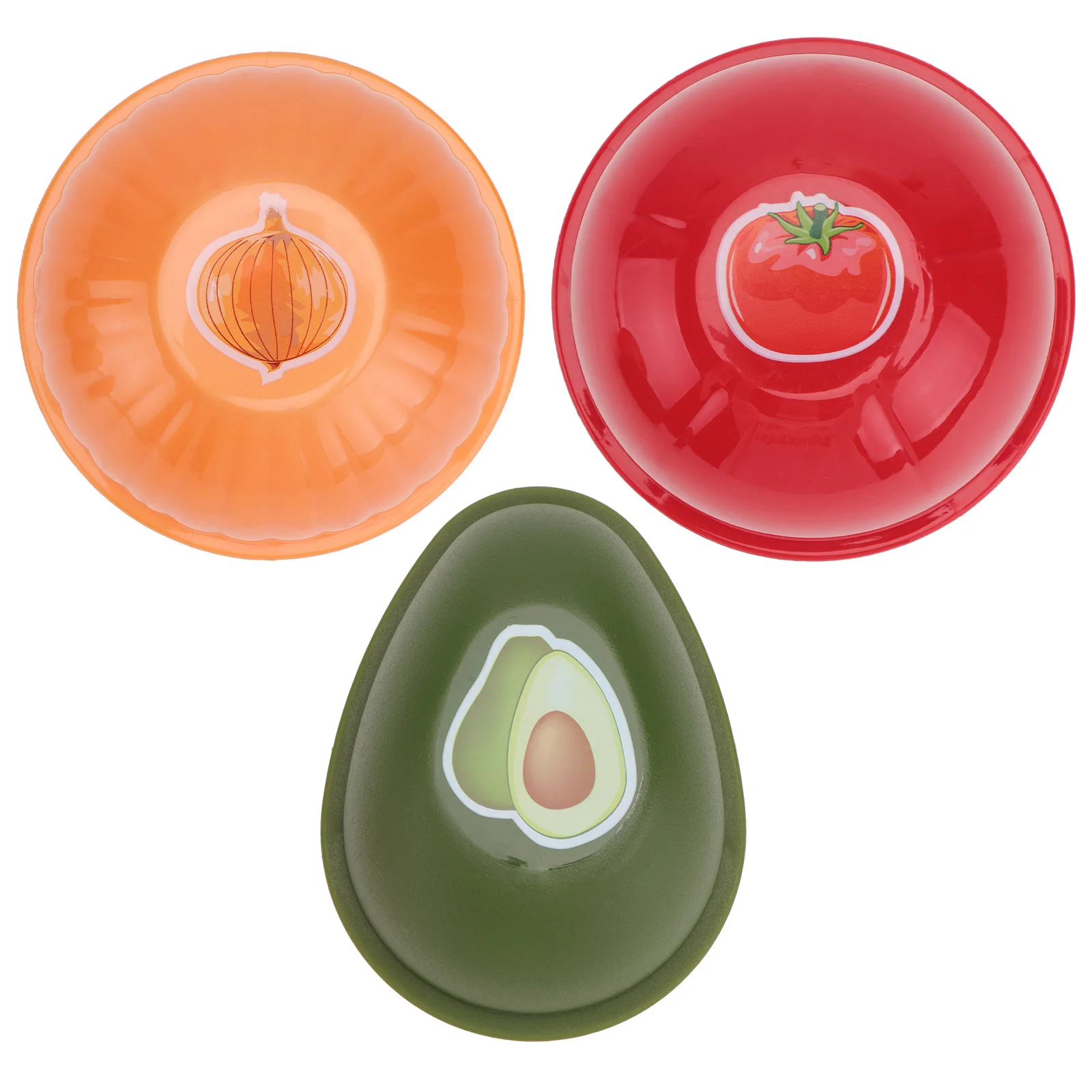 

3pcs Shape Crisper Containers Onion Holder Kitchen Crisper Salad Storage Bowl Tomatoes Shape Crisper Containers