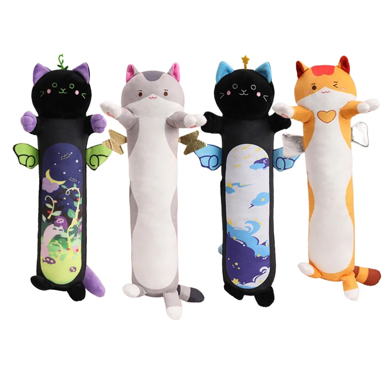

Kawaii Long Cat Throw Pillow Cute Soft Kitten Cushion Plush Stuffed Toy Nap Pillow Gift Doll for Kids and Girls Birthday Gift