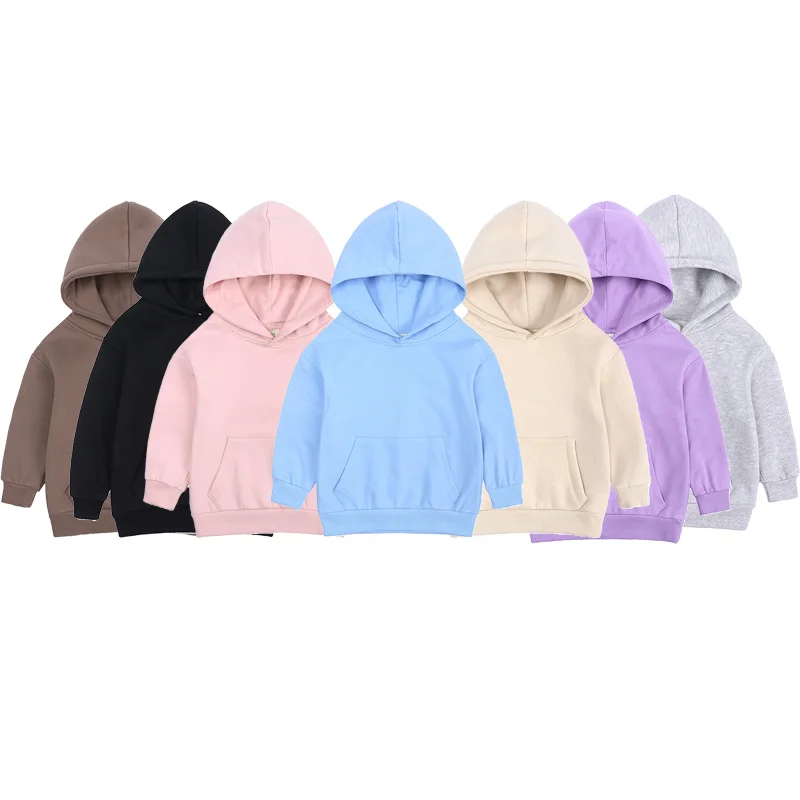 Autumn Coat Toddler Hooded Baby Kids Boys Girls Clothes Spring Solid Plain Hoodie Sweatshirt Tops Jacket for Children Winter