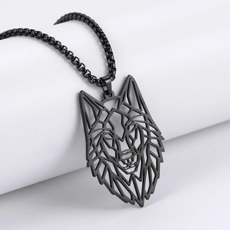 Teamer Ожерелья из нержавеющей стали подвески в стиле хип-хоп с головой волка
