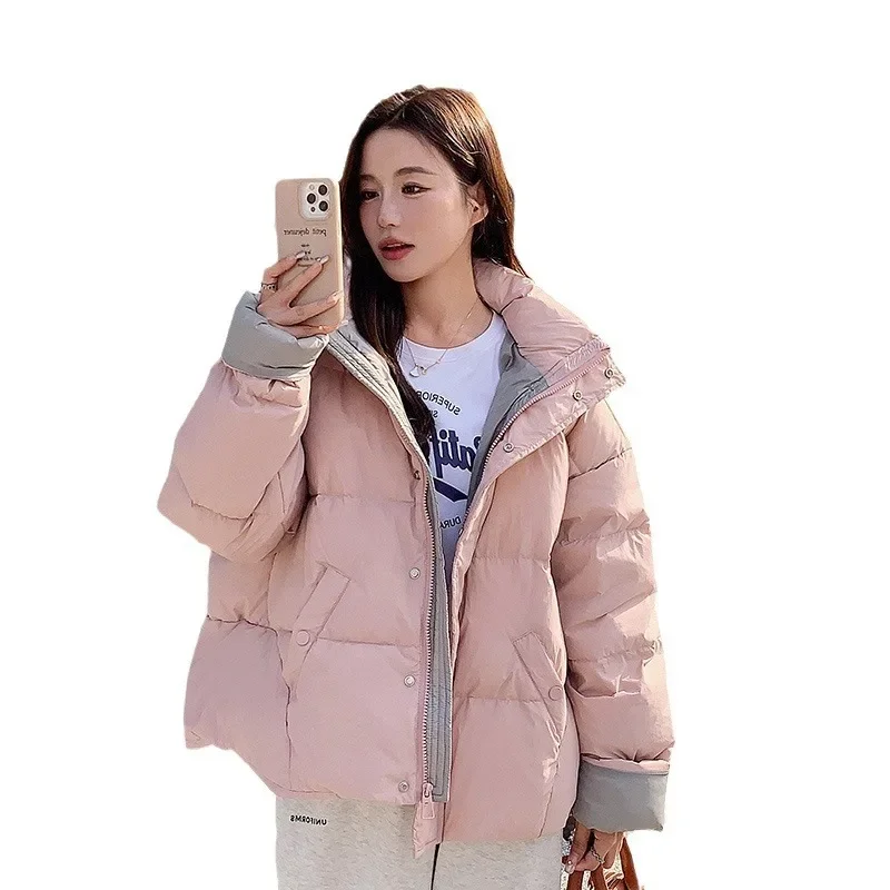 Женский пуховик с капюшоном Hangzhou Yilin Limited Company розовый в Корейском стиле придающий