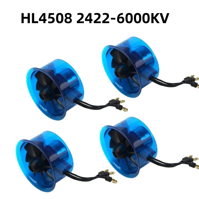 4 шт./лот 45 мм 8 лезвия HL4508 2422-6000KV EDF Ducted Fan с бесщеточным двигателем для Jet Plane