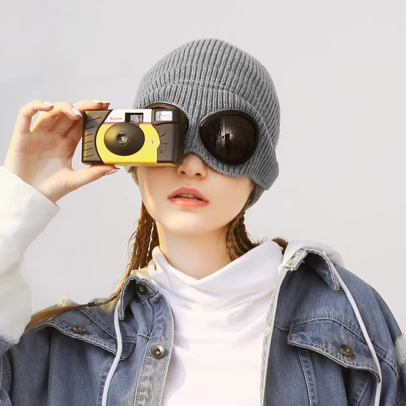 Новая осенне-зимняя мужская и женская вязаная теплая шапка-пилот в одном стиле INS