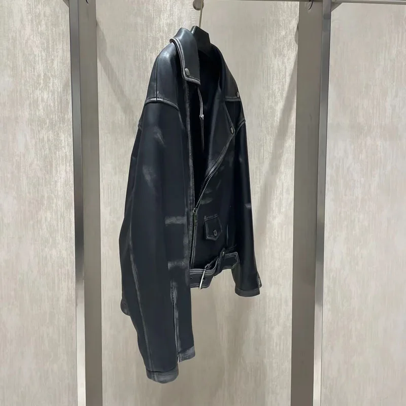 Короткая длина Новое поступление 2025 куртка из натуральной кожи винтажная овчины