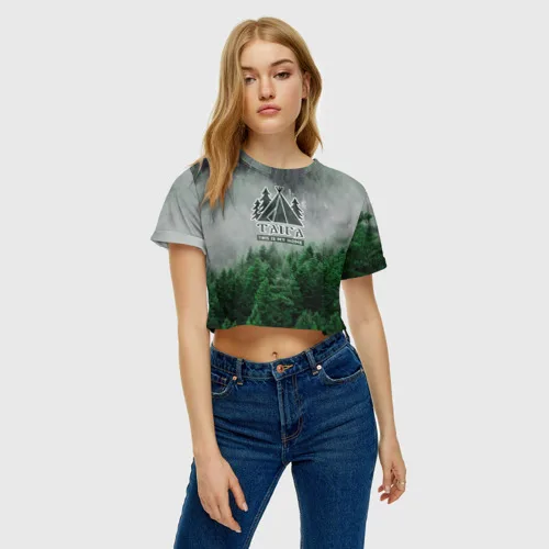 Женская футболка Crop-top 3D Сибирь |