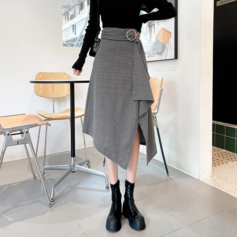 

Ladies' irregular long skirt with big skirt, 62g,hai,0317-23