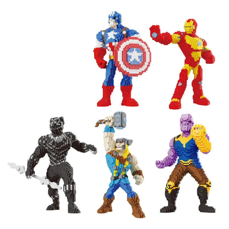 

Disney Toys Blocks Anime Avengers Building Micro Plastic Mini Bricks Sets Cartoon Minifigures Model Kits Games Gift Kid Children