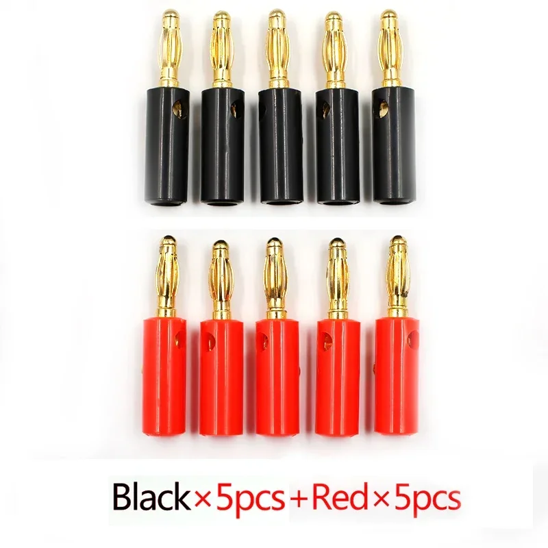 

10 шт., крепежные штекеры с золотым наконечником, 4 мм