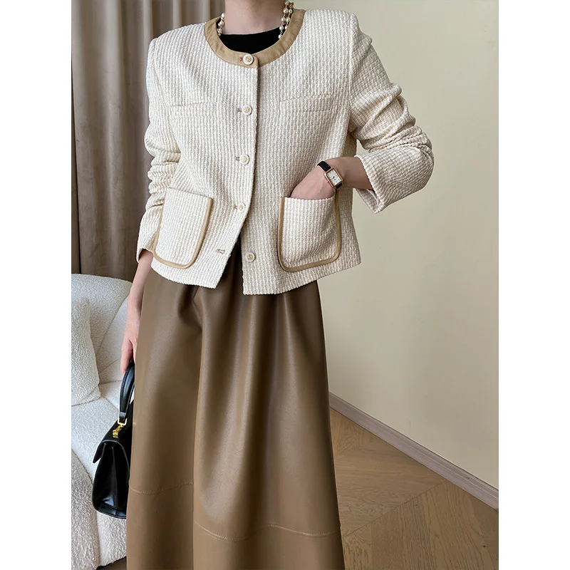 Женская твидовая куртка в клетку