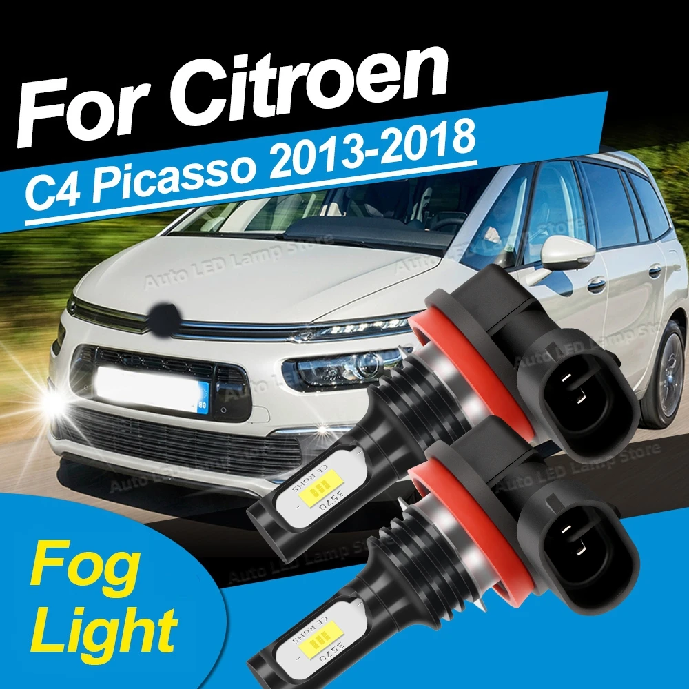 

Для Citroen C4 Picasso 2013 2014 2015 2016 2017 2018 2 шт. светодиодные противотуманные фары Canbu H11 H8 автомобильные противотуманные фары высокой мощности 6000K