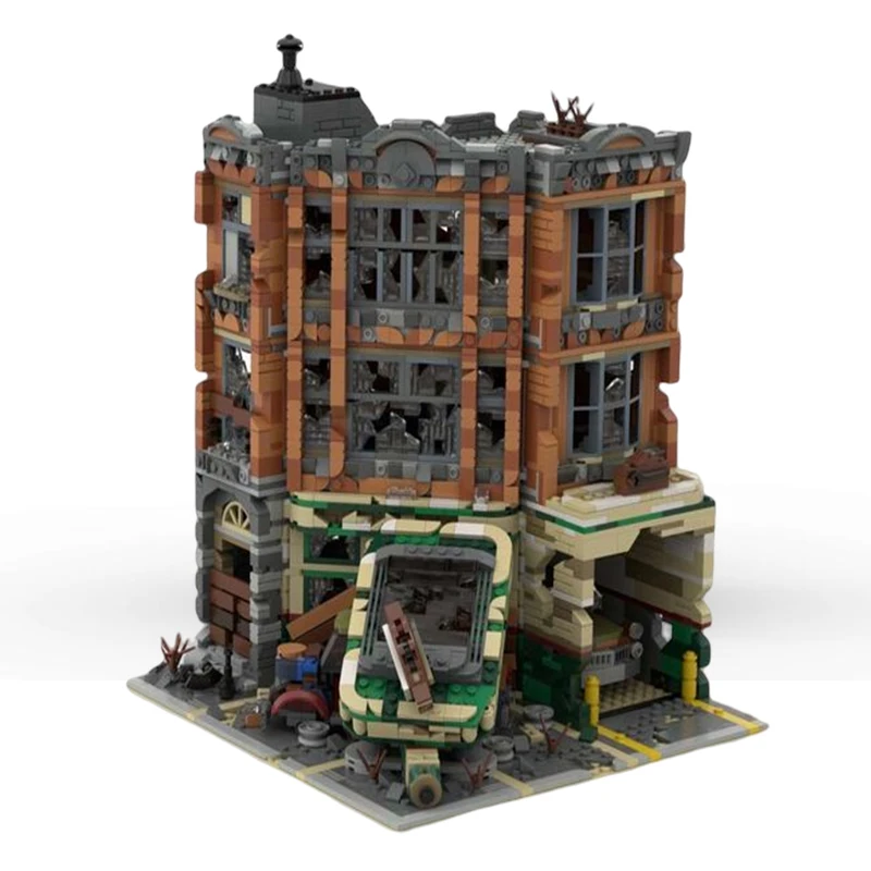 Модель уличного вида Apocalypse MOC Bank центр кафе угловой гараж офис детектива