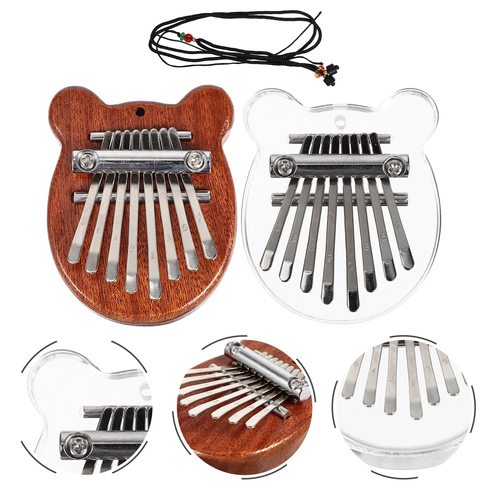 

Piano Kalimba Finger Thumb Instrument Portablebeginner Kids Mini Woodden Wood Pianio Decor Musical Playthingcartoon Playthings
