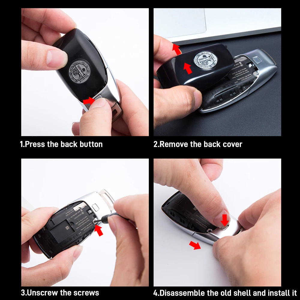 3D Auto AMG Badge Remote Key Cover Shell Refit Sticker для Mercedes Benz GLE GLB W168 W177 W176 Smart Fortwo W203 W202 GLA
